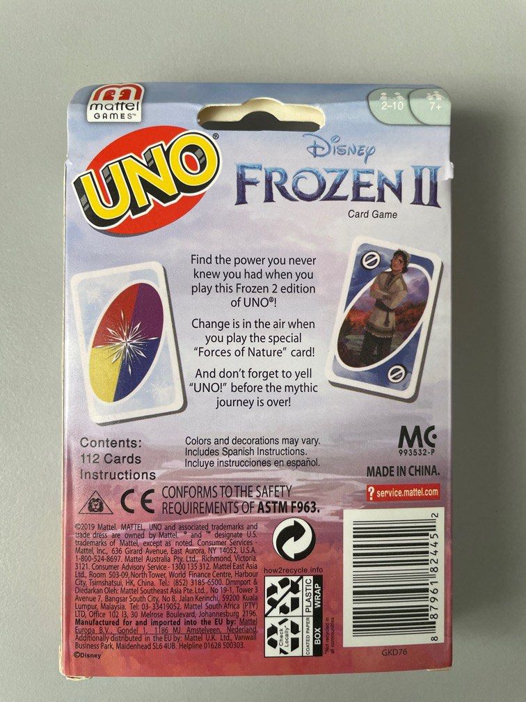 Frozen Uno Cards, Hobbies & Toys, Toys & Games on Carousell