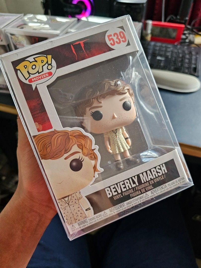Funko Pop Beverly Marsh It Movie (Category: Designer & Blind Box Toys) located in Bulacan. Submitted by reputationstore (Listing ID 1262206317, Image 1). Description: Funko Pop! Movies It Chapter 1 and 2 Funko #573 Beverly Marsh(P400 bought in Bremen, Germany in early 2019, with slight dents on the box) 📦NOT MINT BOX - ALL WITH BOSS PROTECTOR 📬DM for more pics of the Funkos 💭RFS decluttering, moving abroad soon 💳Payment via GCash 🚛Delivery v