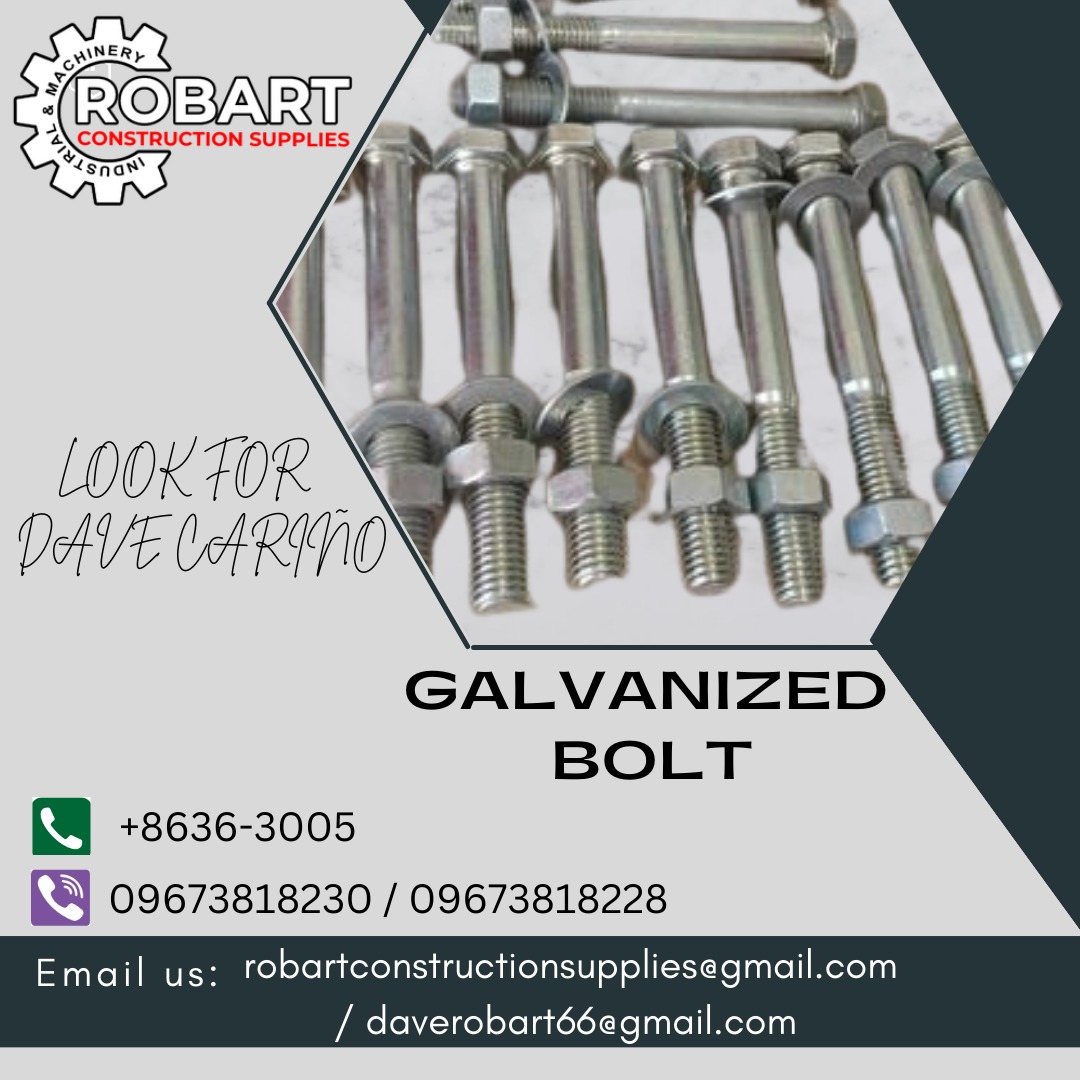 GALVANIZED BOLT, Commercial & Industrial, Construction Tools ...
