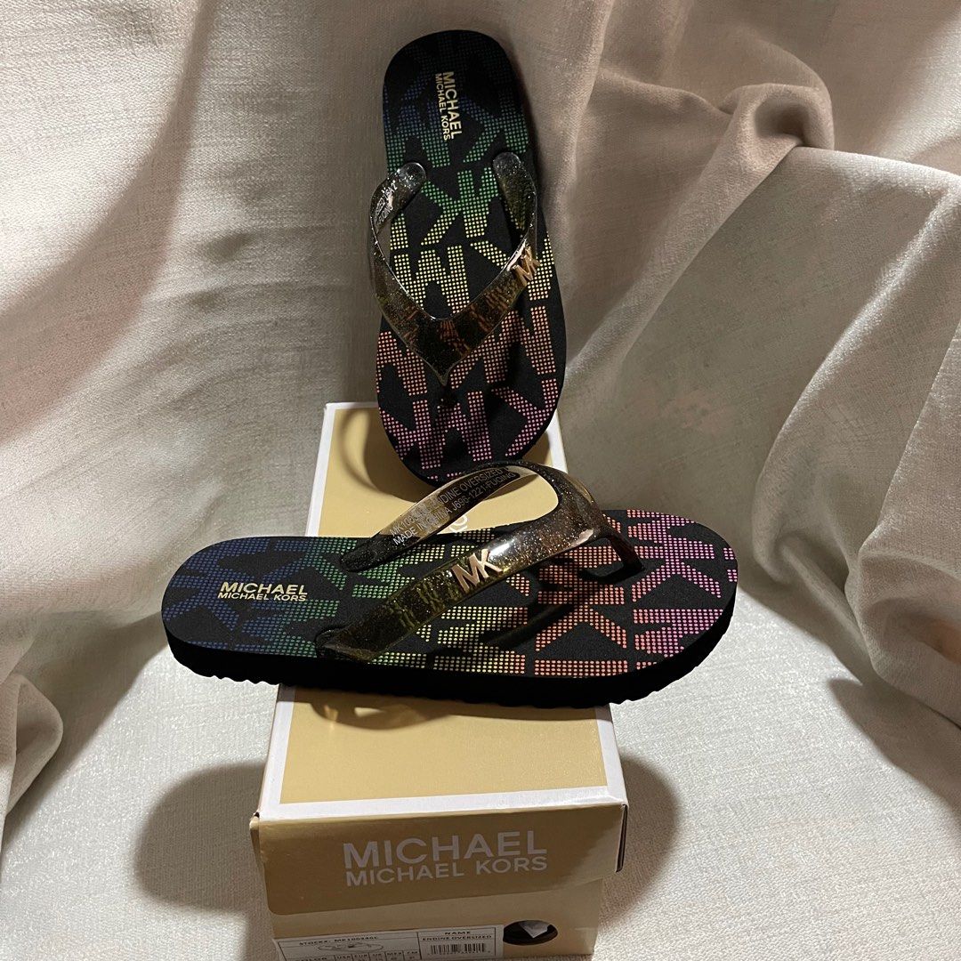 Michael kors best sale rainbow flip flops