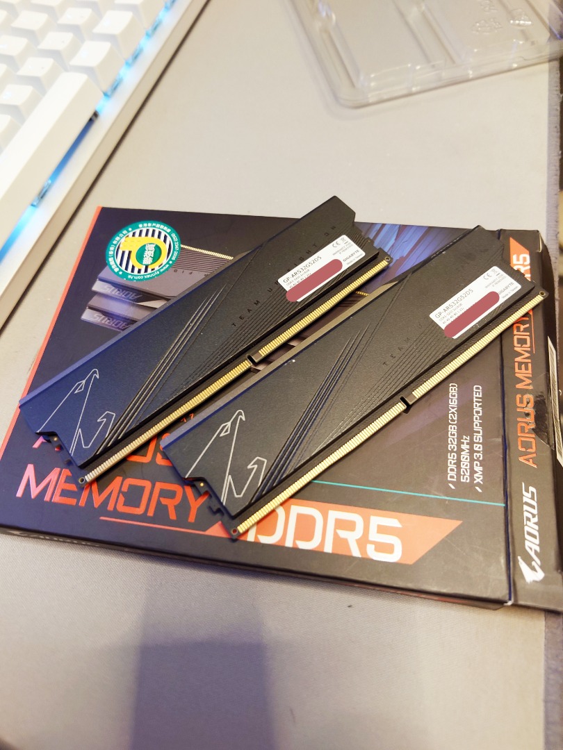 Gigabyte AORUS Memory DDR5 32GB 2x16GB 5200MHz RAM GP-ARS32G52D5, 電腦＆科技 ...