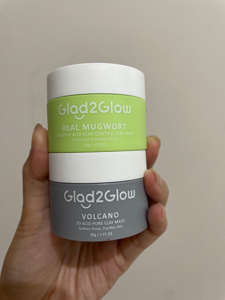 Glad2Glow Glad 2 Glow clay mask, Kesehatan & Kecantikan, Kulit, Sabun ...