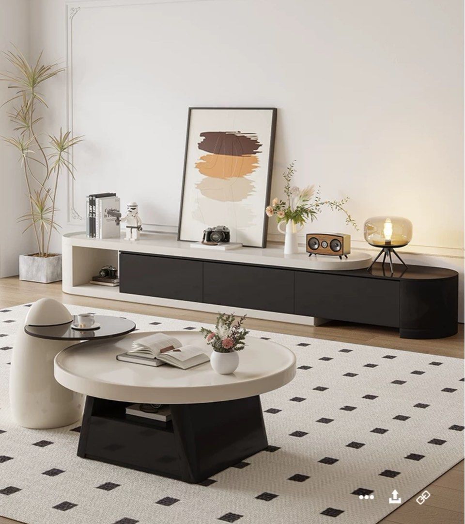 GLORIA Japandi TV Console & Coffee Table, Furniture & Home Living ...