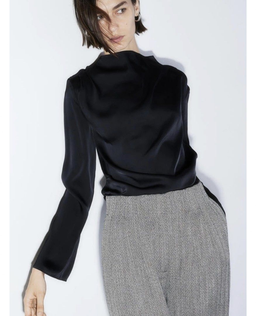 H M satin blouse Women s Fashion Tops Blouses on Carousell