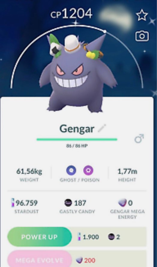 Pokémon GO Shiny Gengar Party Red Hat – Trade 20.000 stardust