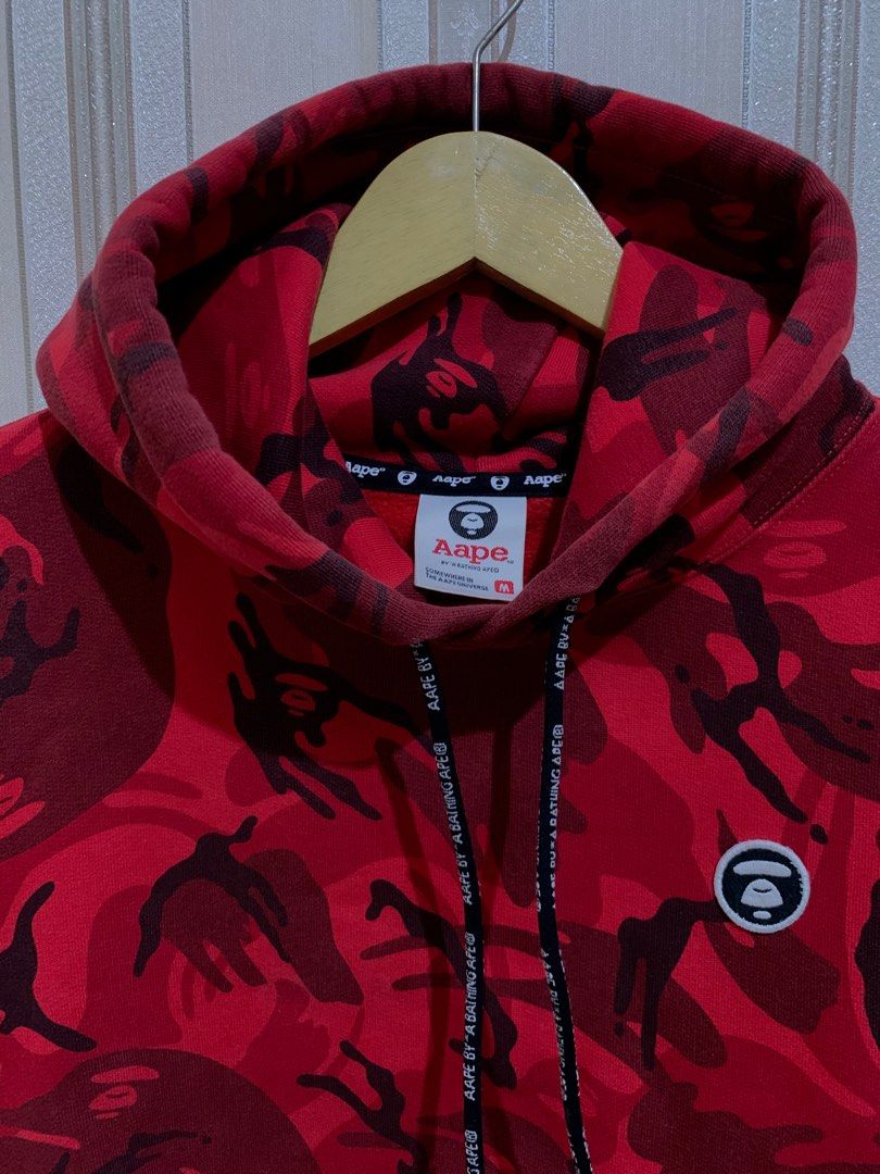Aape red camo hoodie online