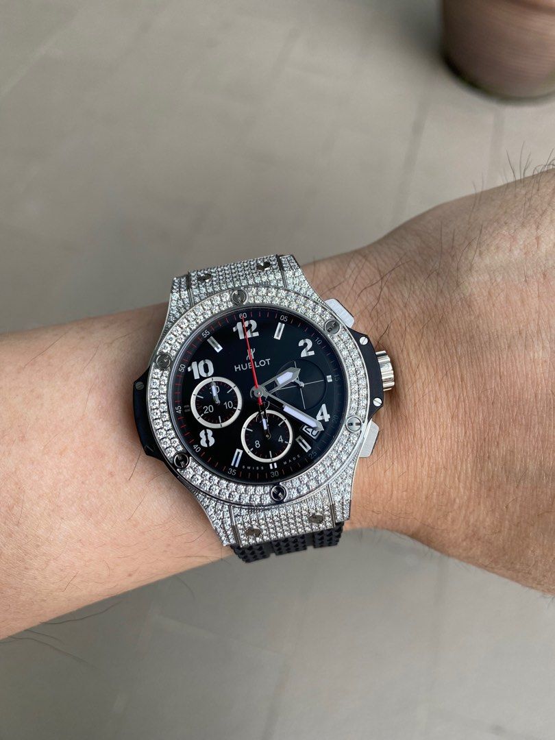 Hublot Big Bang 41mm Pave Diamond Luxury Watches on Carousell