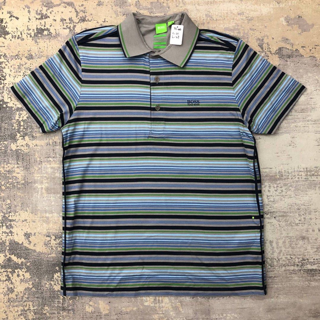HUGO BOSS STRIPED POLO SHIRTS M. Tc40 Men s Fashion Tops Sets