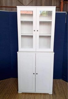 Ikea Havsta Cabinet 30”L x 17”W x 72”H  2 glass doors 2 wooden doors Adjustable shelves In good condition