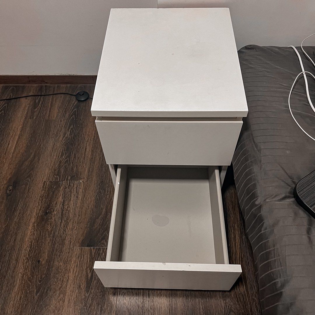 IKEA MALM Bedside Table, Furniture & Home Living, Furniture, Tables & Sets on Carousell