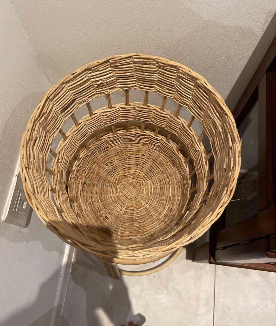 Ikea Tolkning Rattan Plant Stand, Furniture & Home Living, Gardening