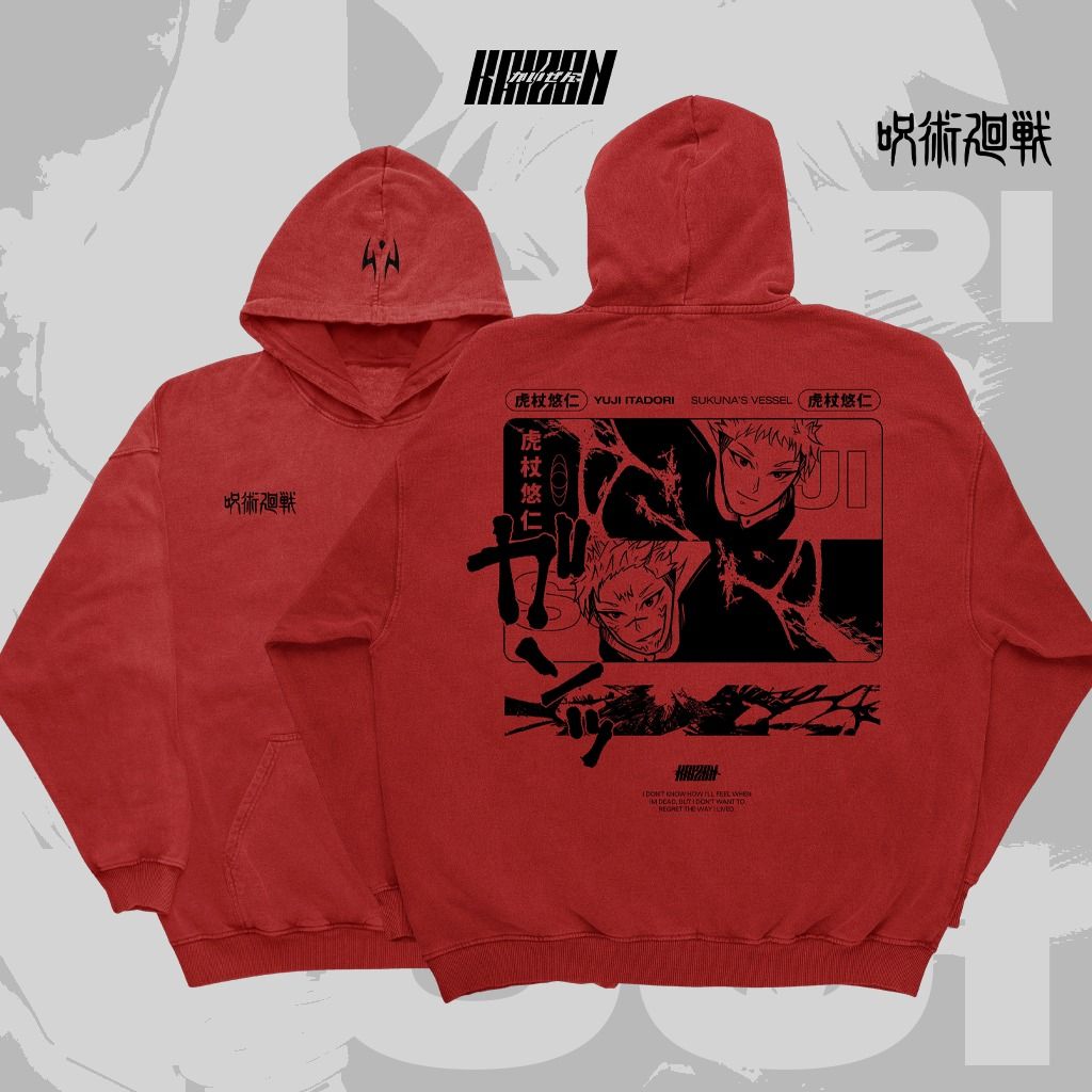 Red best sale anime hoodie