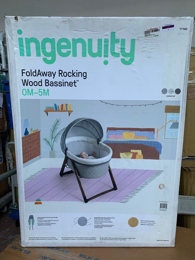 Ingenuity foldaway rocking 2025 wood bassinet reviews