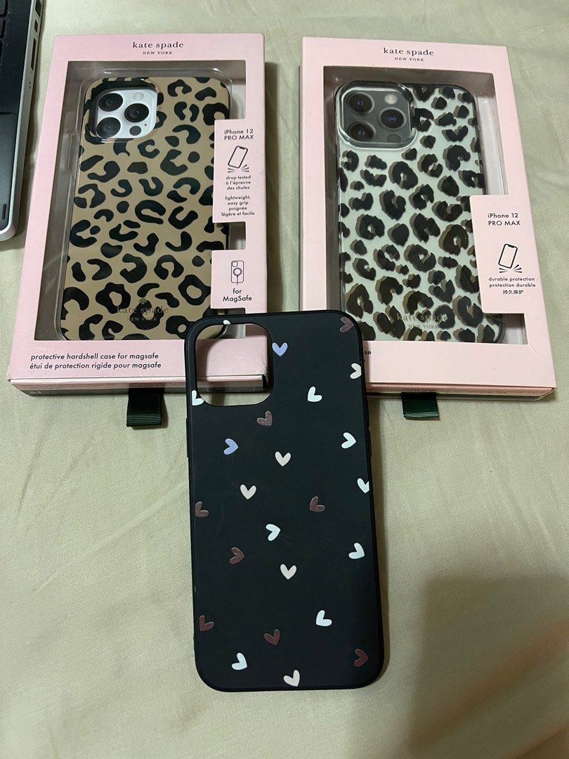 Kate Spade iphone case bundle (Category: Cases & Sleeves) located in Manila. Submitted by declutterfindss (Listing ID 1262208971, Image 1). Description: PLS READ FIRM WITH THE PRICE ALREADY SELLING LOW WILL BLOCK LOW BALLERS Kate spade bundle for iphone 12 pro max -Brown leopard case used only once! FREE -Kate spade white leopard case has flaws see photo -black w hearts case (no brand) MOP Bpi or gcash only SF c/o buyer.