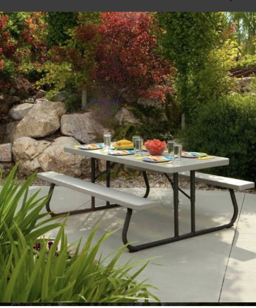 Lifetime picnic table 6ft, Furniture & Home Living, Outdoor Furniture