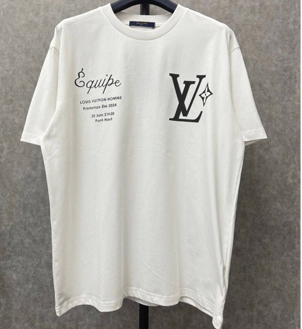 LV SPREAD EMBROIDERY T-SHIRT, Men's Fashion, Tops & Sets, Tshirts & Polo  Shirts on Carousell