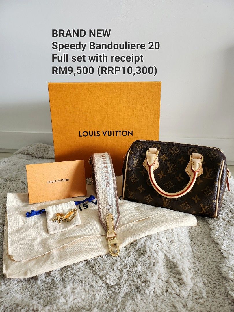 Brand New Louis Vuitton Speedy Bandouliere 20 Fullset Box Receipt