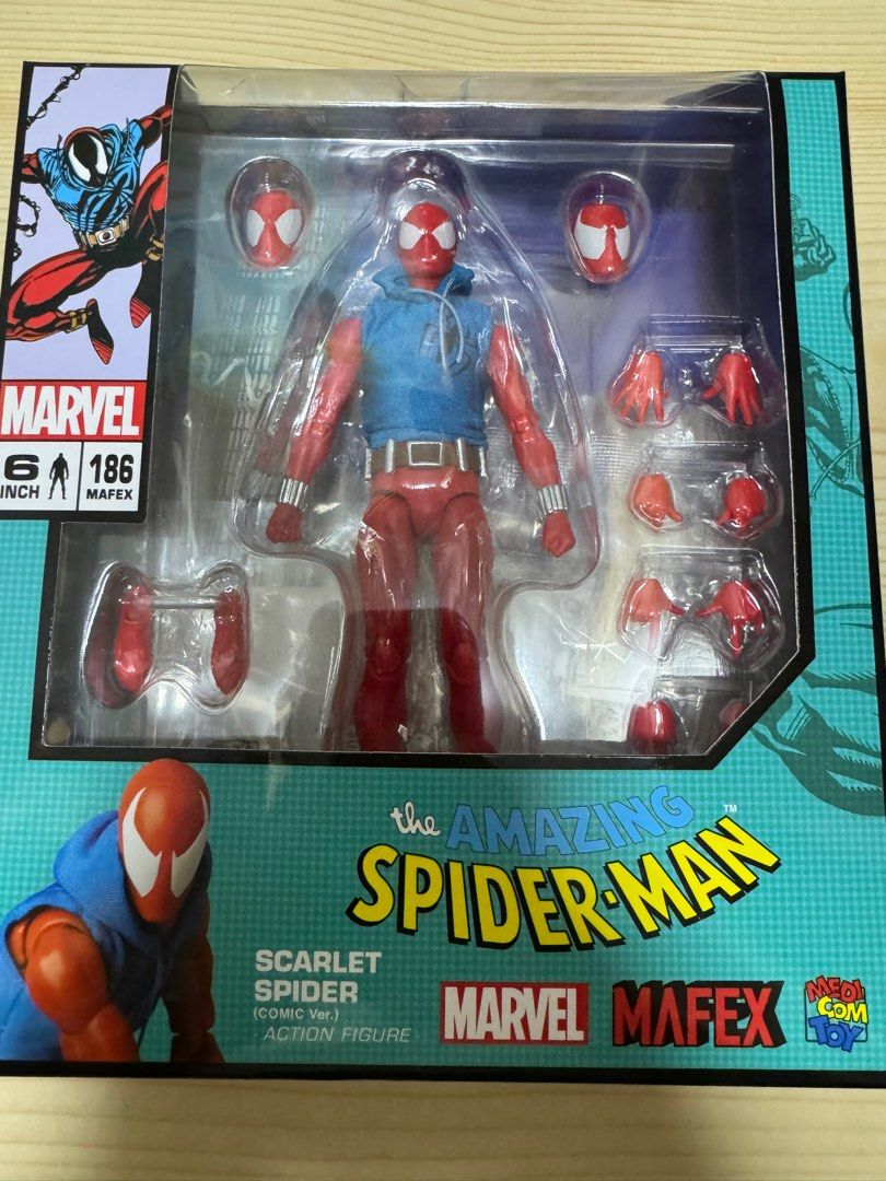 Figurine MAFEX Spider-Man Scarlet Spider N°186 – Medicom – 1/12, Neuve Sous Blister
