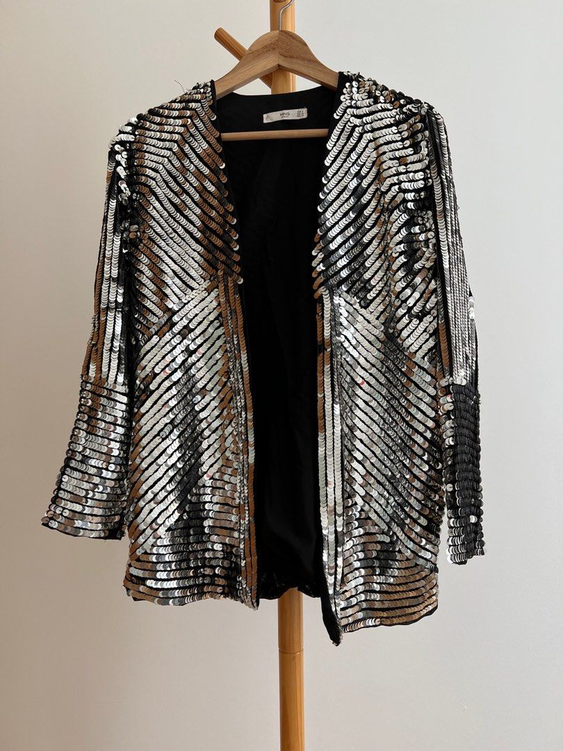 Mango Sequined Jacket, Women's Fashion, Coats, Jackets and Outerwear on
