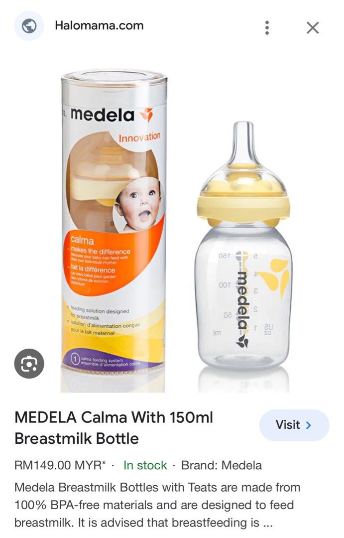 Medela Calma With Bottle 150ml