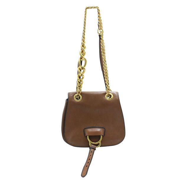 Miu Miu Madras Dahlia Shoulder Bag in Other Leather Gold Hardware Brown