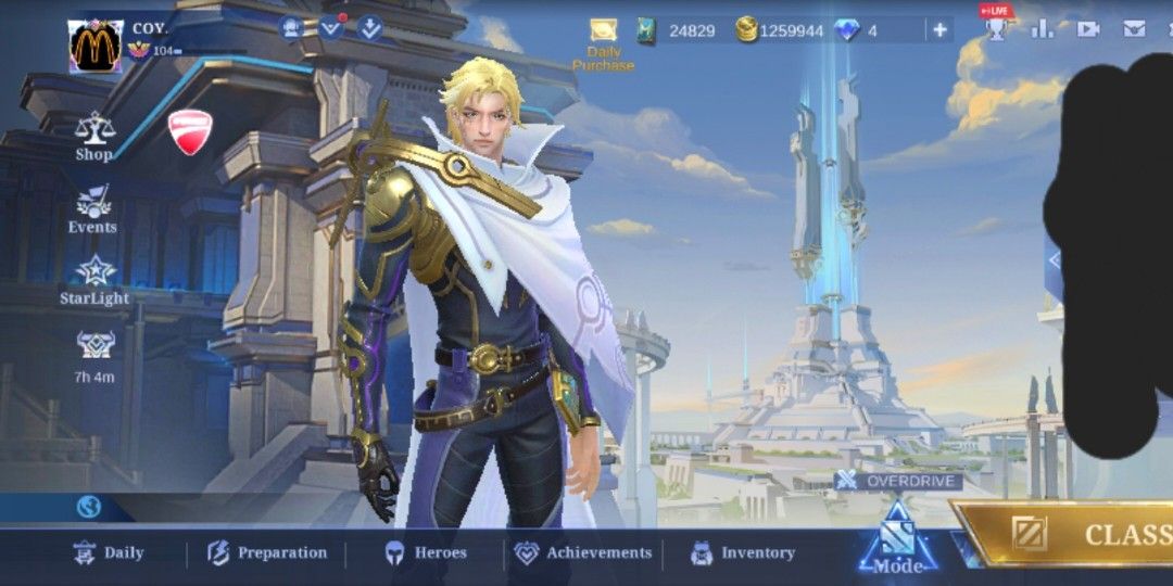 ml account (Category: Others) located in Caloocan City. Submitted by coy10 (Listing ID 1217306630, Image 1). Description: 7 Digits lang ID MADAMING BP,TICKS,DUST OLD OLD ACCOUNT.