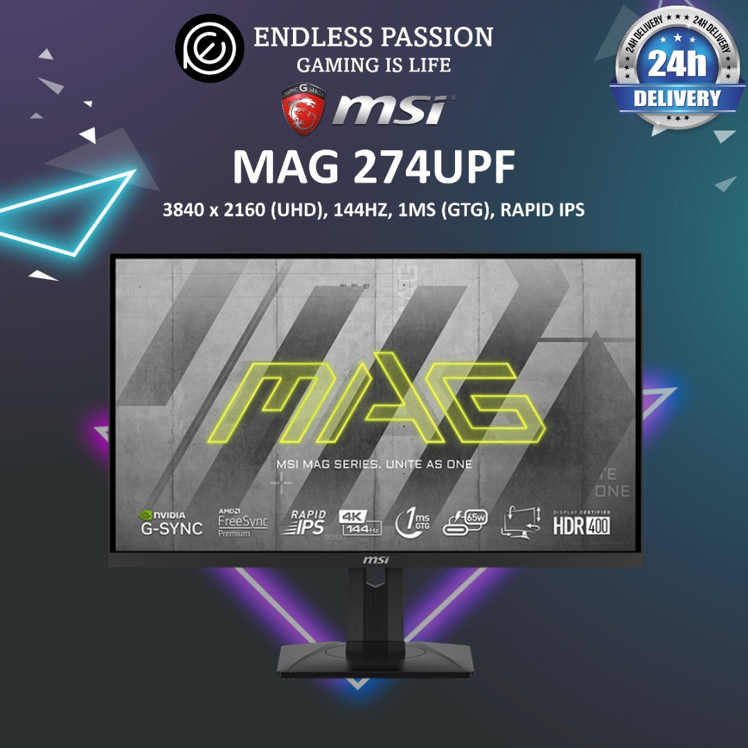 ECRAN MSI 27 4K IPS OPTIX MAG 274UPF 1MS 144HZ FREESYNC PREMIUM