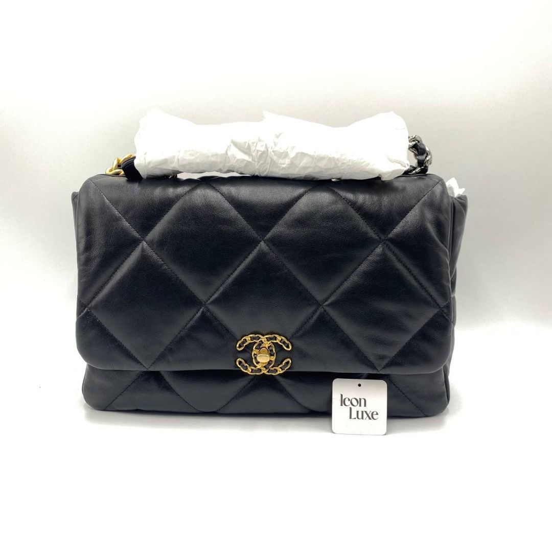 N2125 Chanel Quilted Lambskin 19 Flap Bag