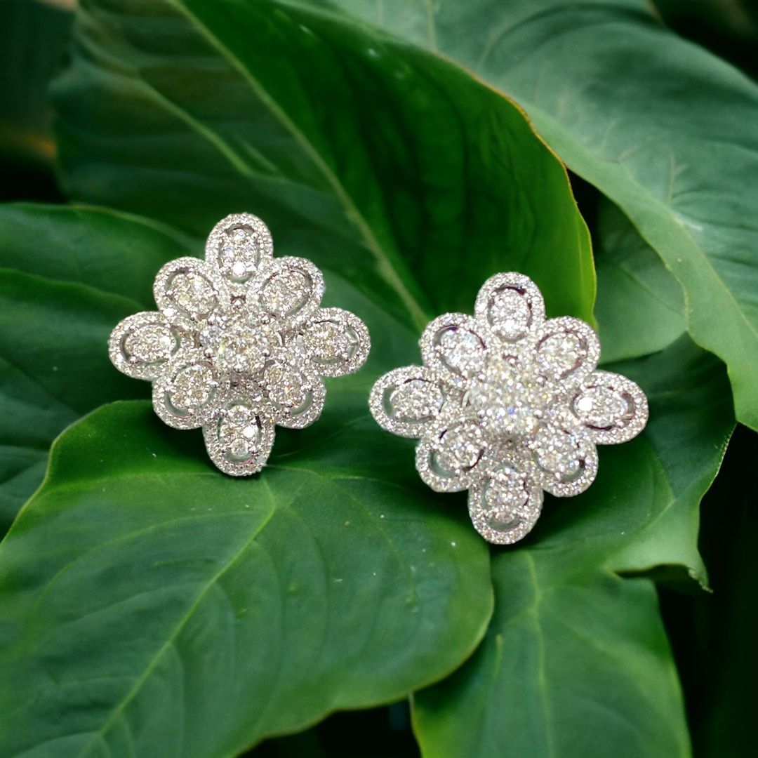 Gold diamond earrings on sale hot sale