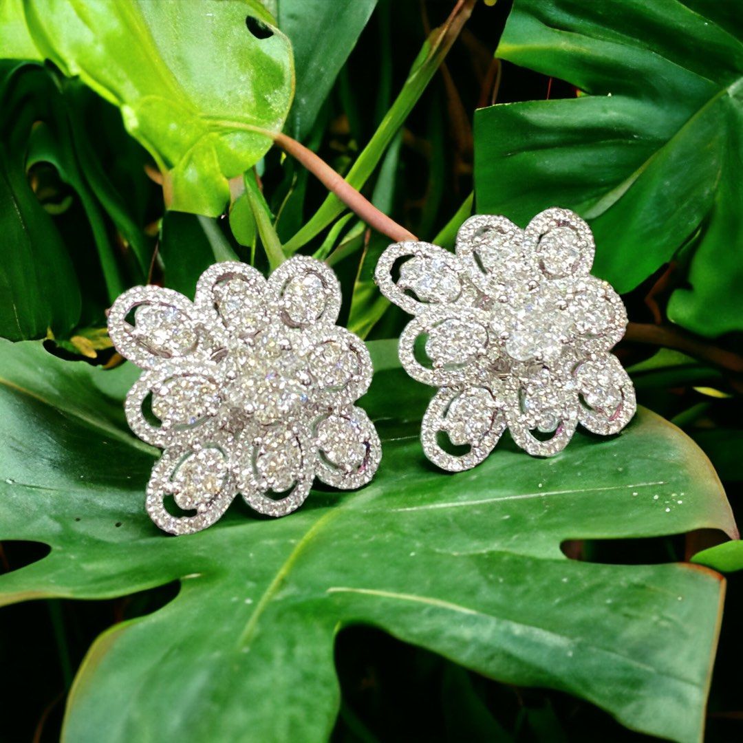 Gold diamond earrings on sale hot sale