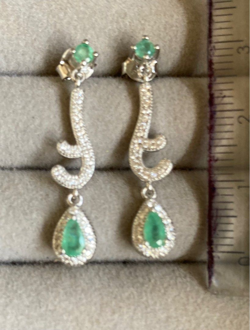 Real emerald drop earrings 2025