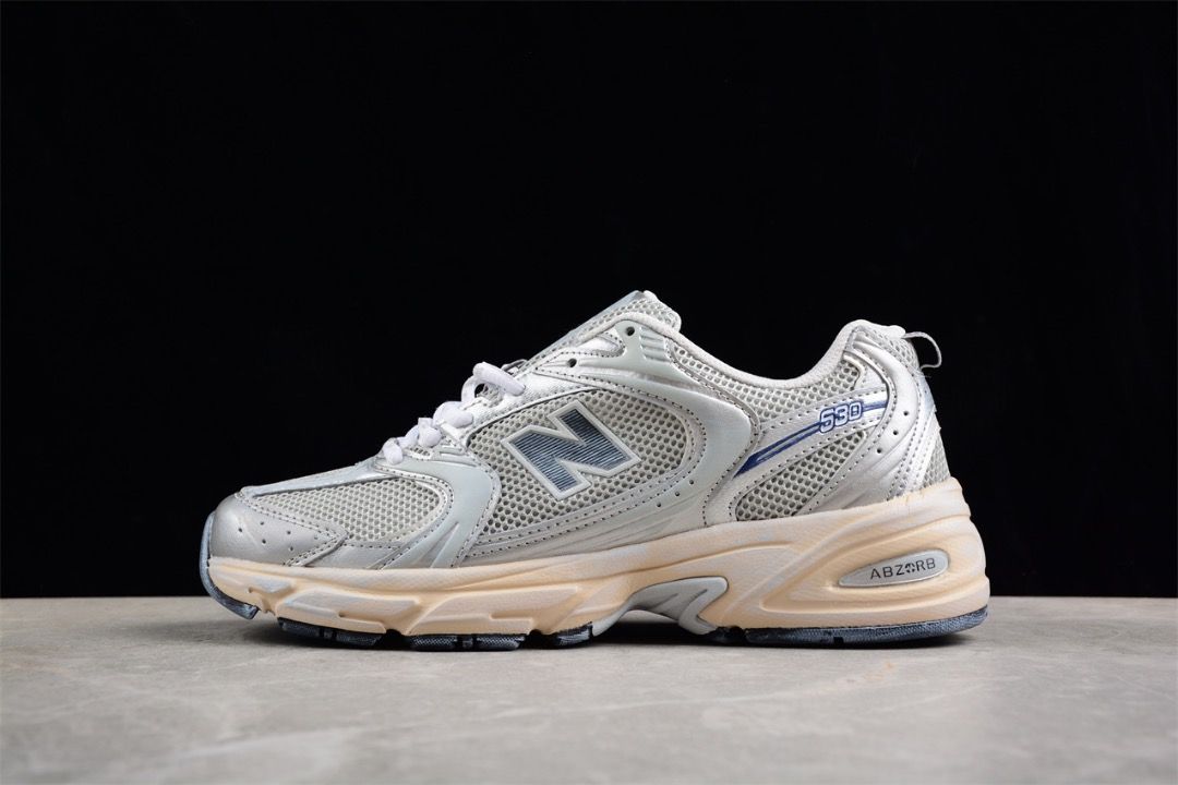 New Balance 530 White Silver Metallic shoes Euro 36 45