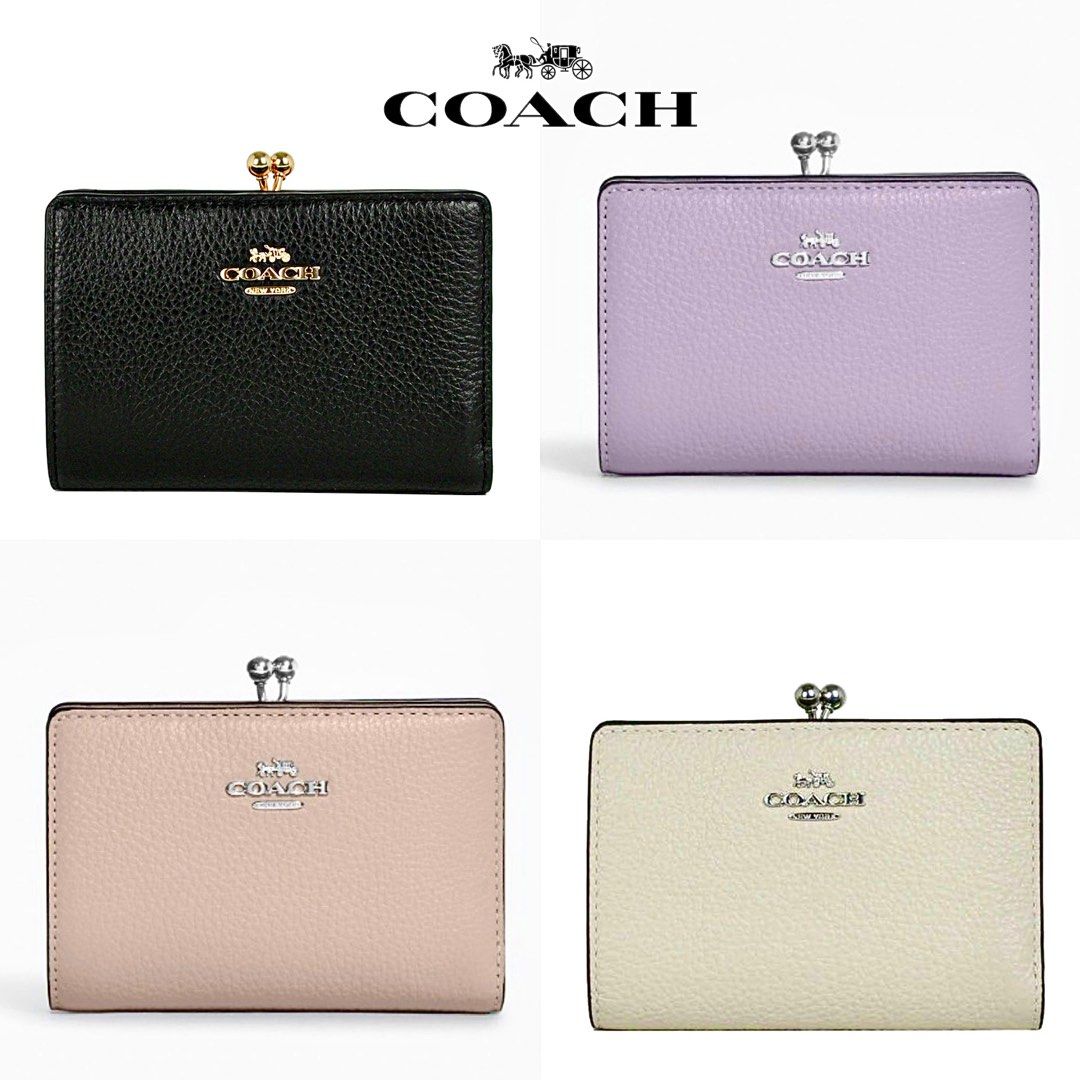 New Coach Original C8337 Kisslock Women Short Fold Wallet Purse with Full Set of Coach Package