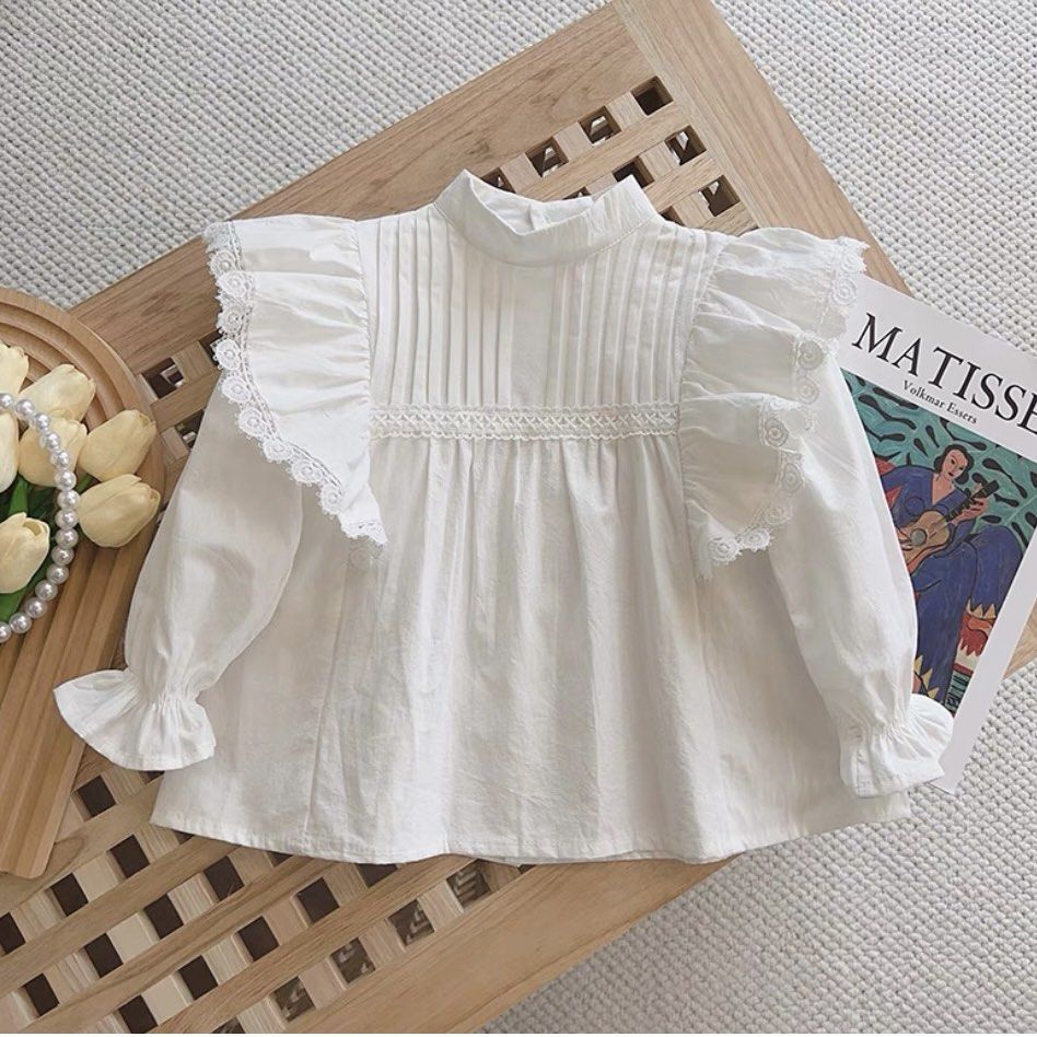 toddler girl white blouse long sleeve