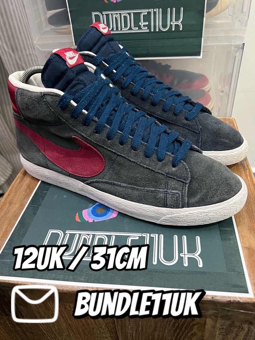Nike Blazer Mid Suede Navy Blue Red 12UK Men s Fashion Footwear