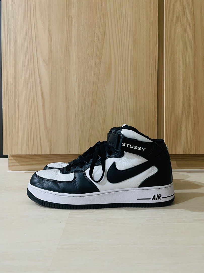 Nike X Stussy Air Force 1 Mid “BW”, 他的時尚, 鞋, 休閒鞋在旋轉拍賣