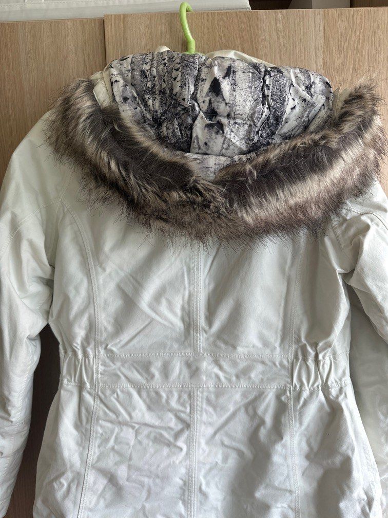 White fluffy north face jacket on sale