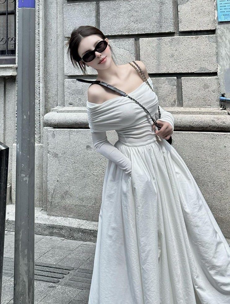 Off Shoulder Long Sleeves Maxi Dress LIMITED Ready Stock Women s Fashion Dresses Sets Dresses on Carousell