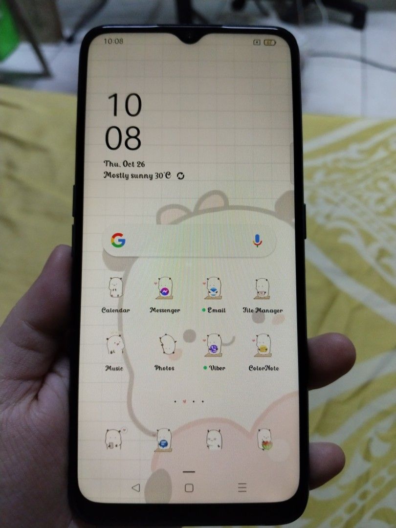 Oppo A9 (2020) (Category: OPPO) located in Manila. Submitted by plaidgirlie (Listing ID 1262155906, Image 3). Description: Color: Marine Green 8GB/128GB 48MP Ultra Wide Quad Camera 5000mAh Battery Snapdragon 665 Game Boost 2.0 Dual Speakers Dolby Atmos Dual sim with dedicated slot for memory card * Excellent condition * Makunat battery * 98% smooth * Unit and box.