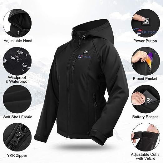OUTCOOL Heated Jacket With 4 Heating Zone 3 Heating Level Up to