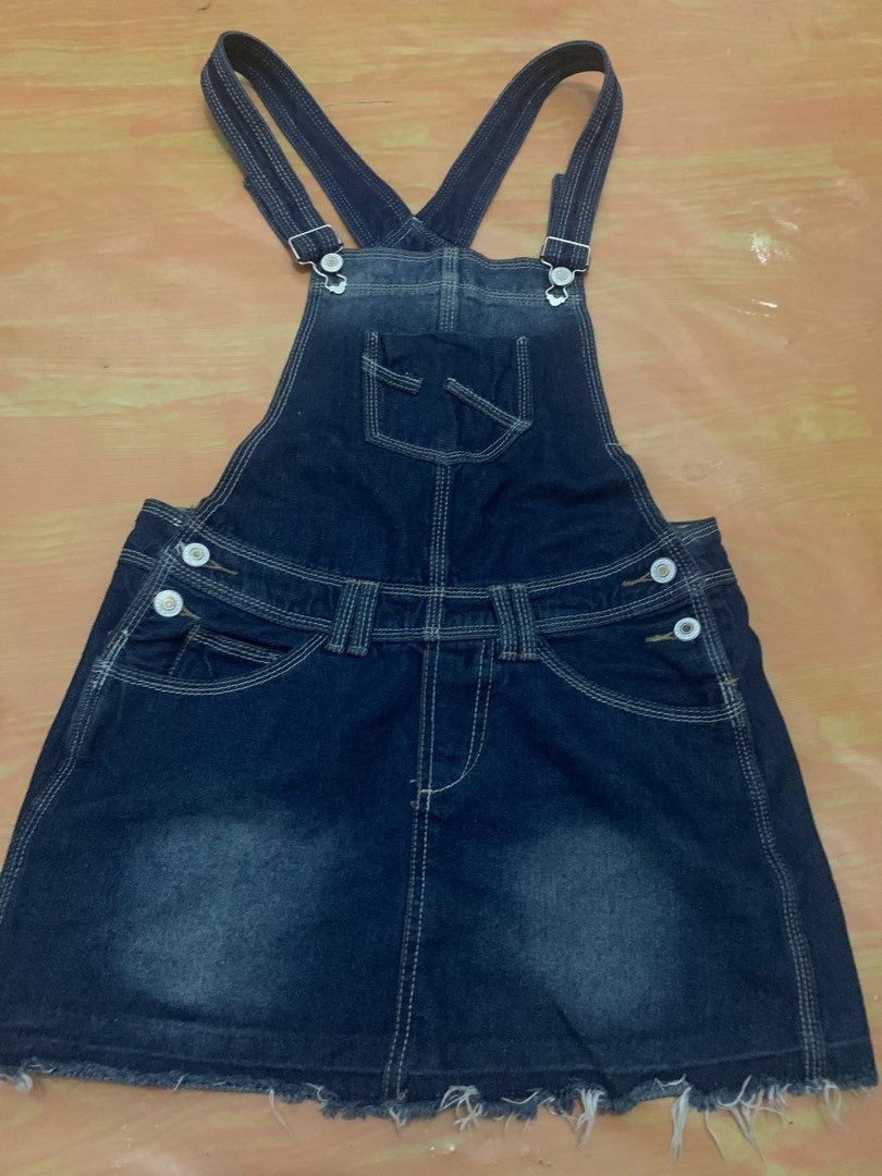Overall Rok Jeans, Fesyen Wanita, Pakaian Wanita, Jumpsuits di Carousell