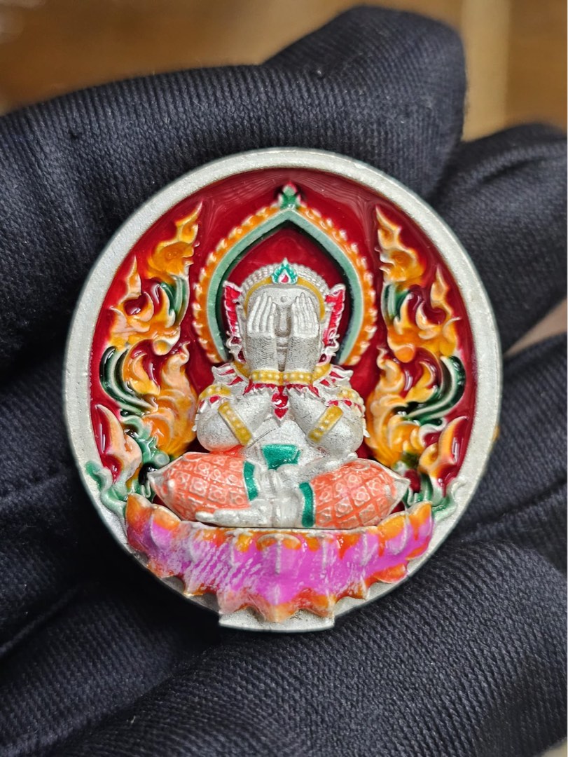 Phra Pidta Jumbo Talisman LP Toh Gold Micron Pendant Thai