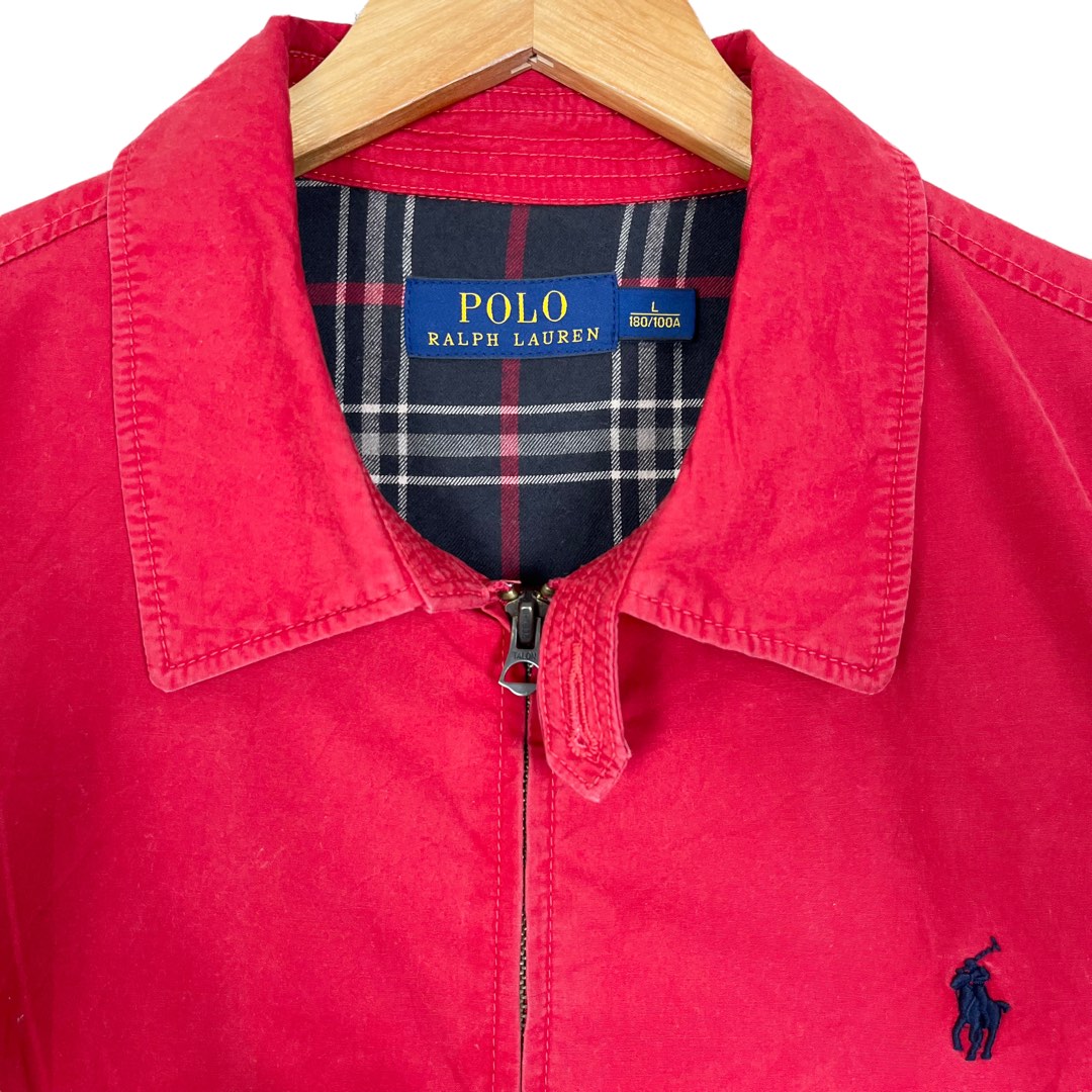 Polo Ralph Lauren Harrington Jacket Red Color Size Large, Men's