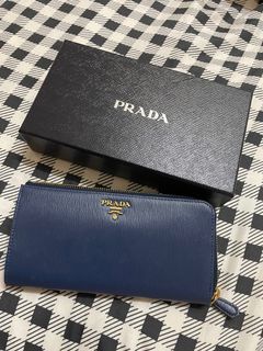 Prada Saffiano Leather Wallet w Card Case GHW Peony Pink Purse WOC w Tag  $975