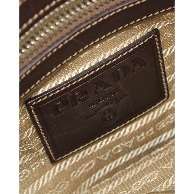Prada Brown Canapa Canvas Crossbody Bag Light brown Dark brown Leather  Cloth Cloth ref.134271 - Joli Closet