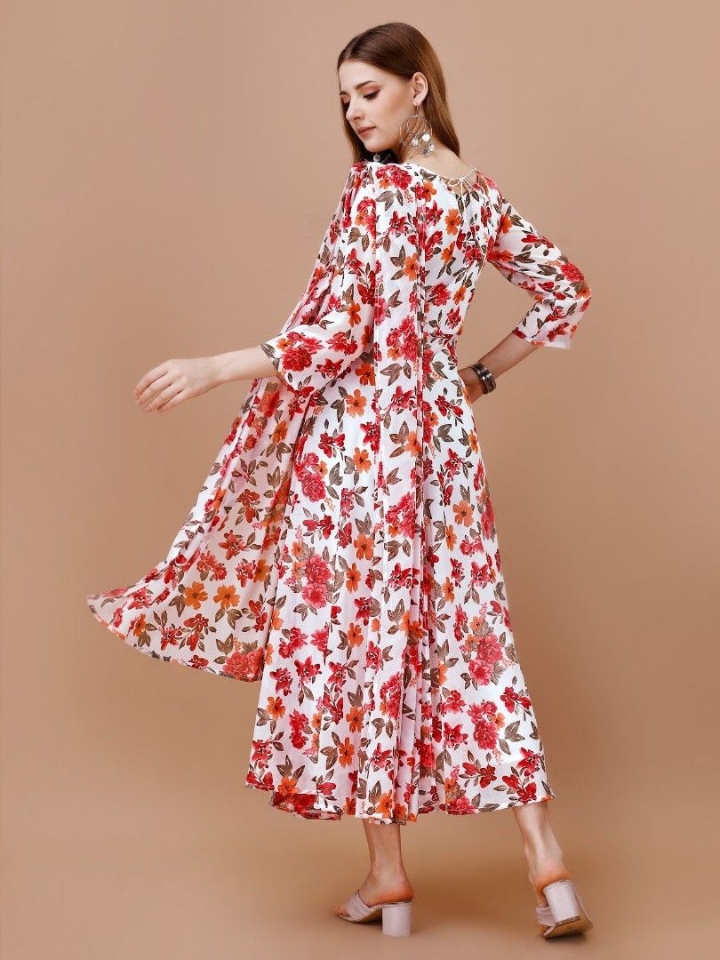 PRE ORDER KURTI Long Dress Maxi Dress Floral PLUS SIZE XS S M L XL 2XL 3XL