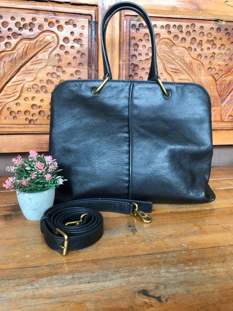Preloved Fossil Lane Satchel Black
