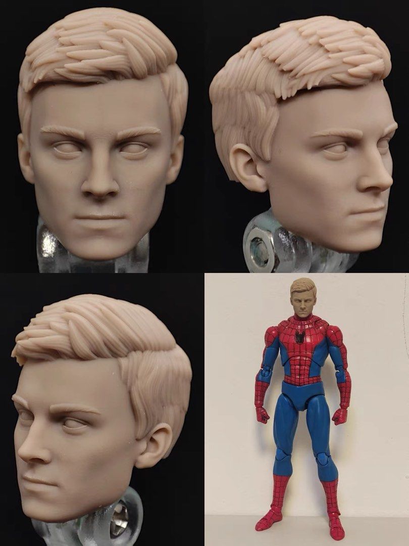PS5 Spider Man Peter Parker Head Sculpt for Mafex Marvel Legends
