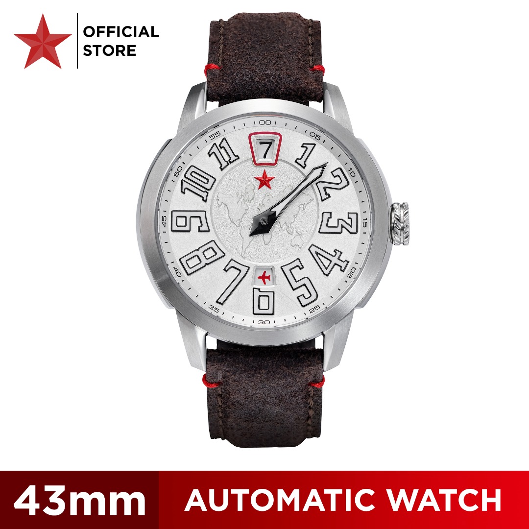 Red star jump hour automatic watch hotsell