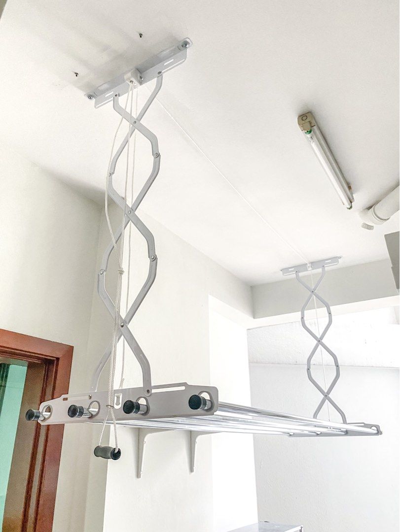 Ceiling Mounted Drying Racks For Laundry Shelly Lighting